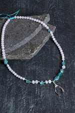 Sertifikalı Apatit, Ay Taşı Gümüş Kapama Doğal Taş Kolye