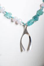 Sertifikalı Apatit, Ay Taşı Gümüş Kapama Doğal Taş Kolye