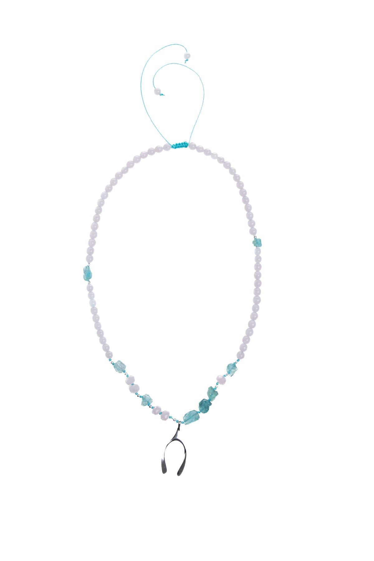 Sertifikalı Apatit, Ay Taşı Gümüş Kapama Doğal Taş Kolye