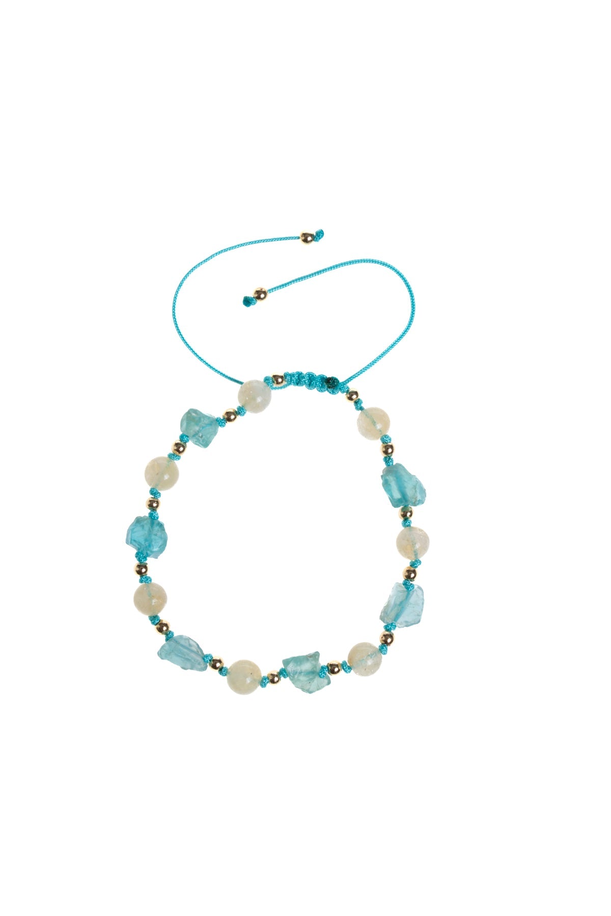 Sertifikalı Apatit, Sitrin Naturel Doğal Taş Makrome Bileklik