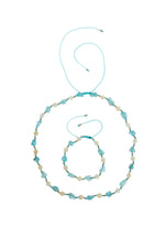 Sertifikalı Apatit, Sitrin Naturel Doğal Taş Makrome Set