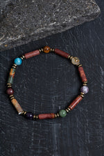 Sertifikalı Apatit, Sitrin ve Jasper Doğal Taş Bileklik