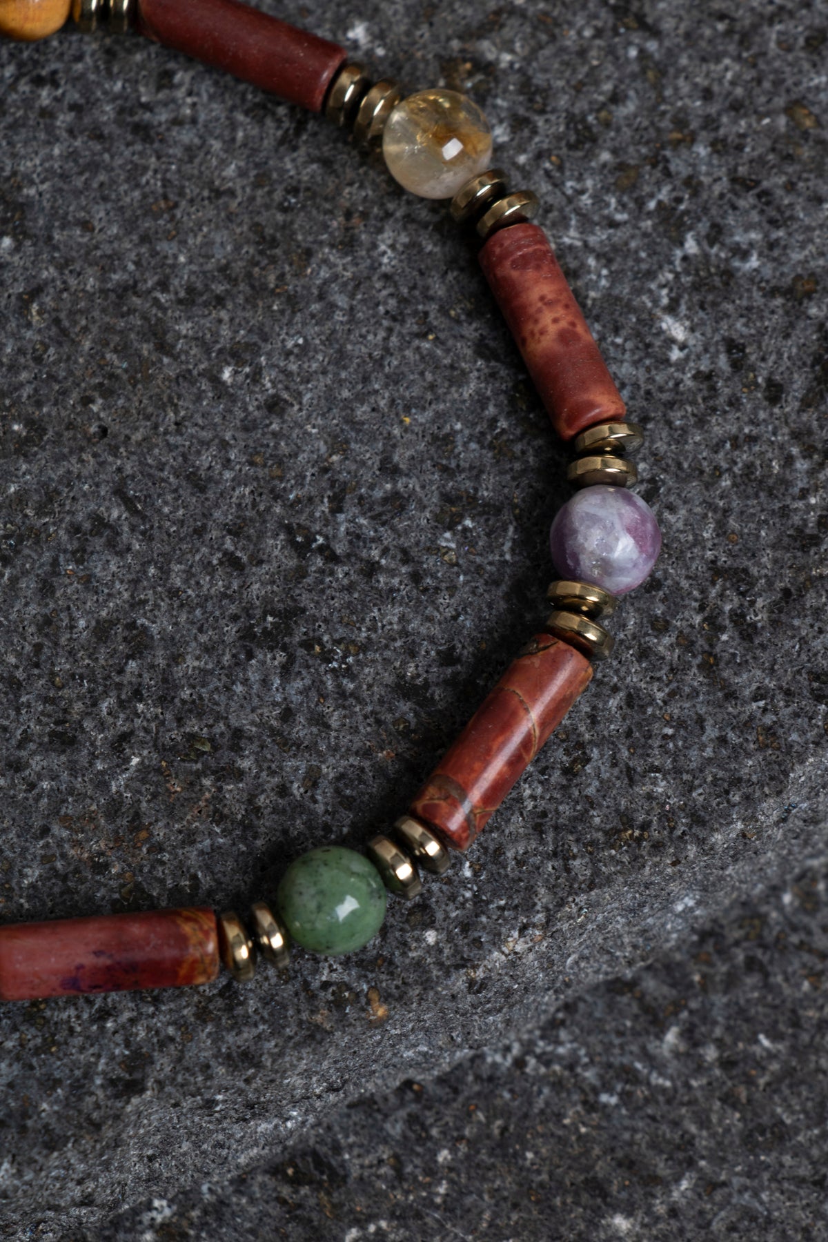 Sertifikalı Apatit, Sitrin ve Jasper Doğal Taş Bileklik