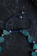 Sertifikalı Apatit ve Hematit Doğal Taş Makrome Bileklik