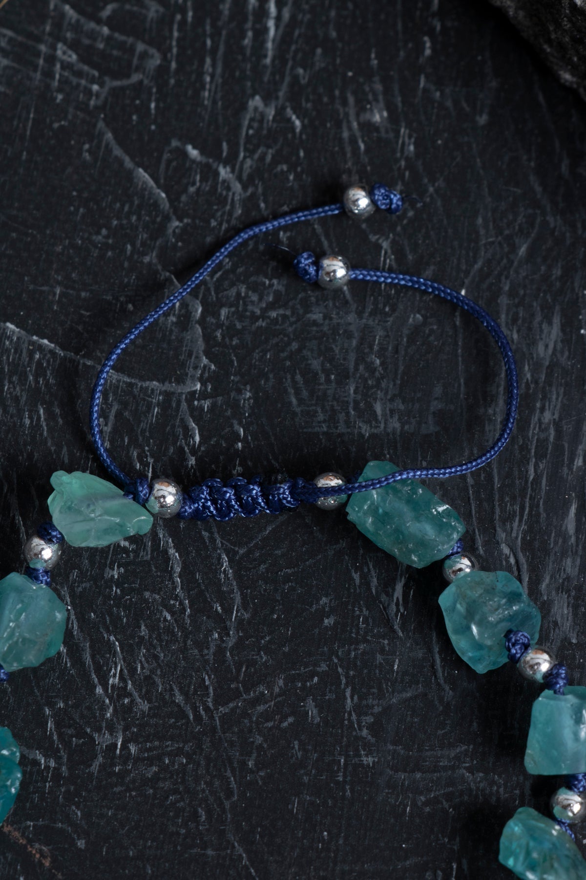 Sertifikalı Apatit ve Hematit Doğal Taş Makrome Bileklik