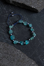 Sertifikalı Apatit ve Hematit Doğal Taş Makrome Bileklik