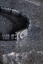 Sertifikalı Ay Yıldız Gümüş Aparatlı Hematit Doğal Taş Makrome Bileklik