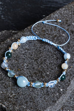 Sertifikalı Balık Burcu Doğal Taş Makrome Bileklik 