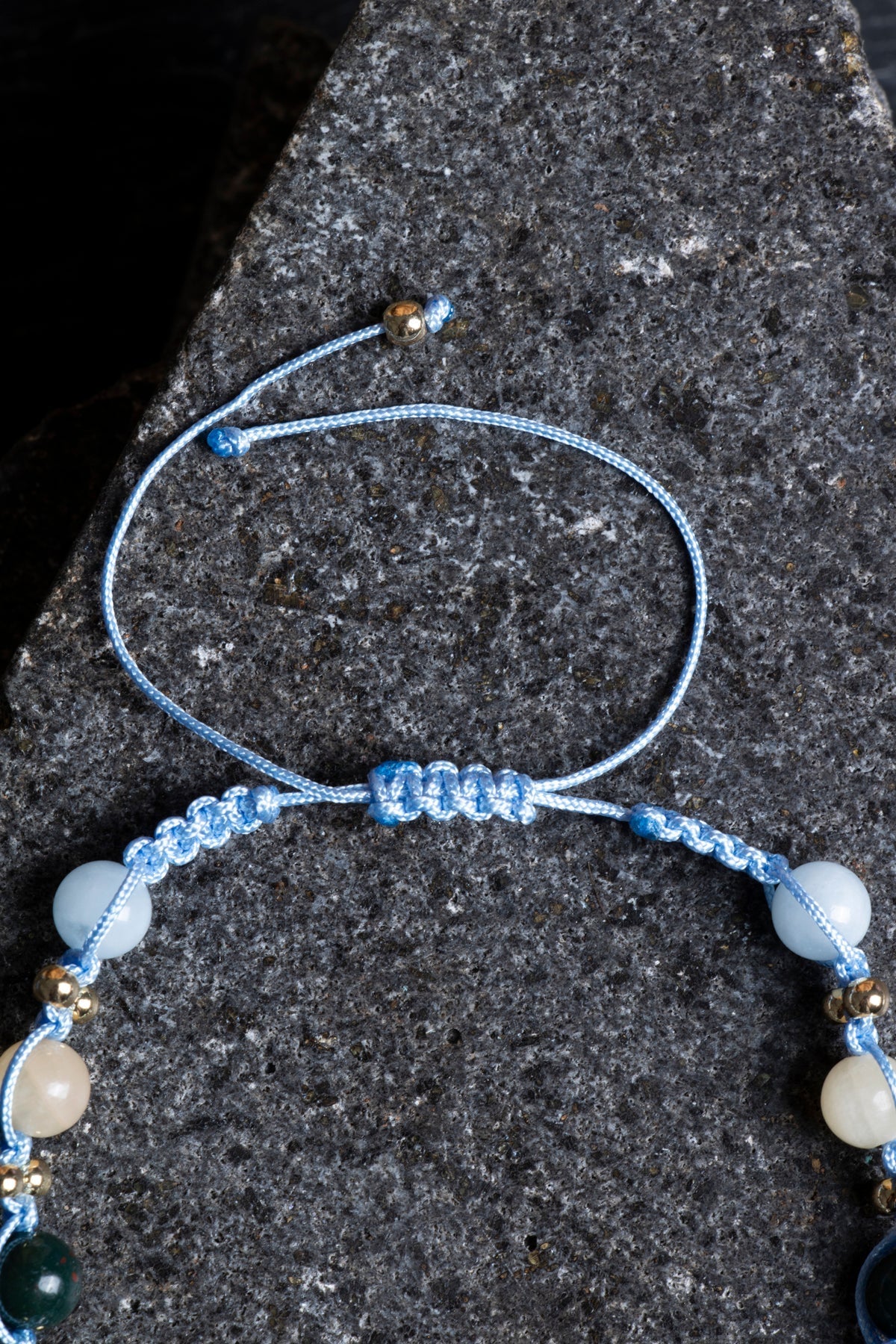 Sertifikalı Balık Burcu Doğal Taş Makrome Bileklik 