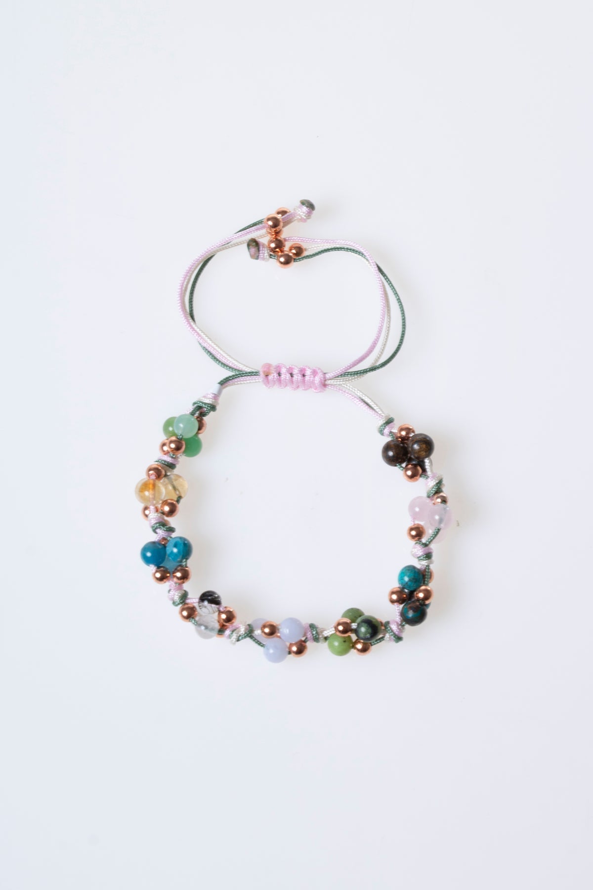 Sertifikalı Doğal Taş Makrome Bileklik-Boğa Burcu