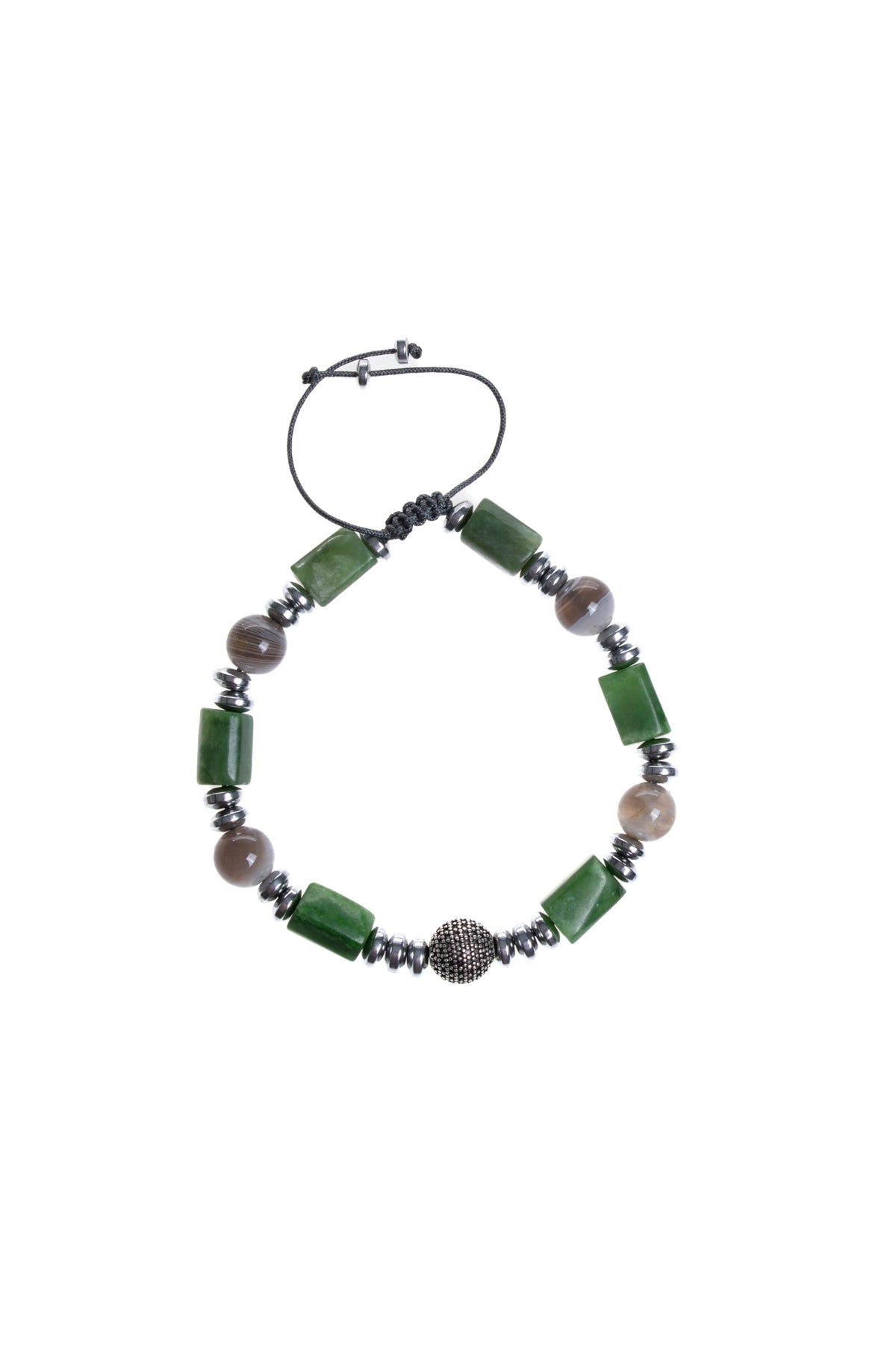 Sertifikalı Bostwana, Akik Gümüş Aparat Makrome Doğal Taş Bileklik