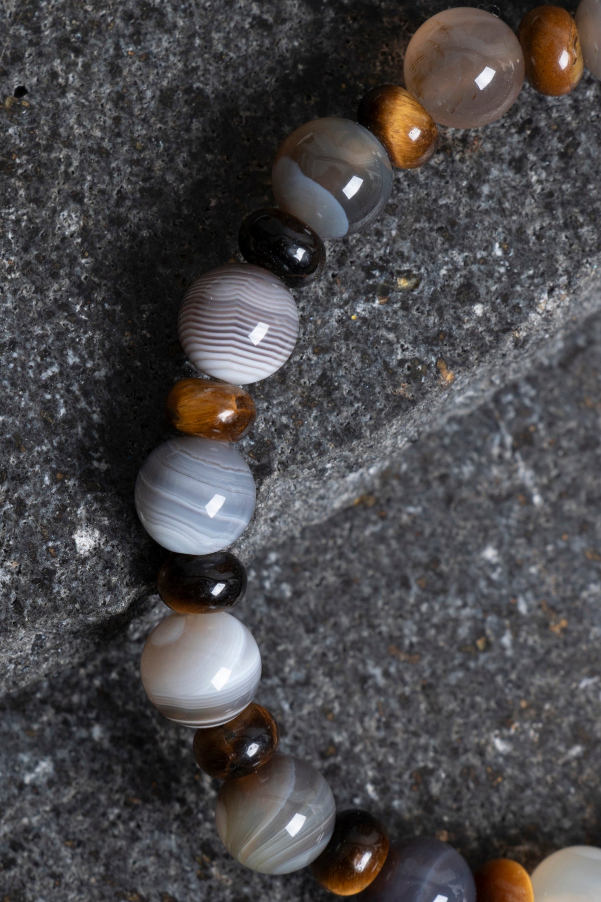 Sertifikalı Bostwana Akik, Kaplan Gözü Doğal Taş Bileklik