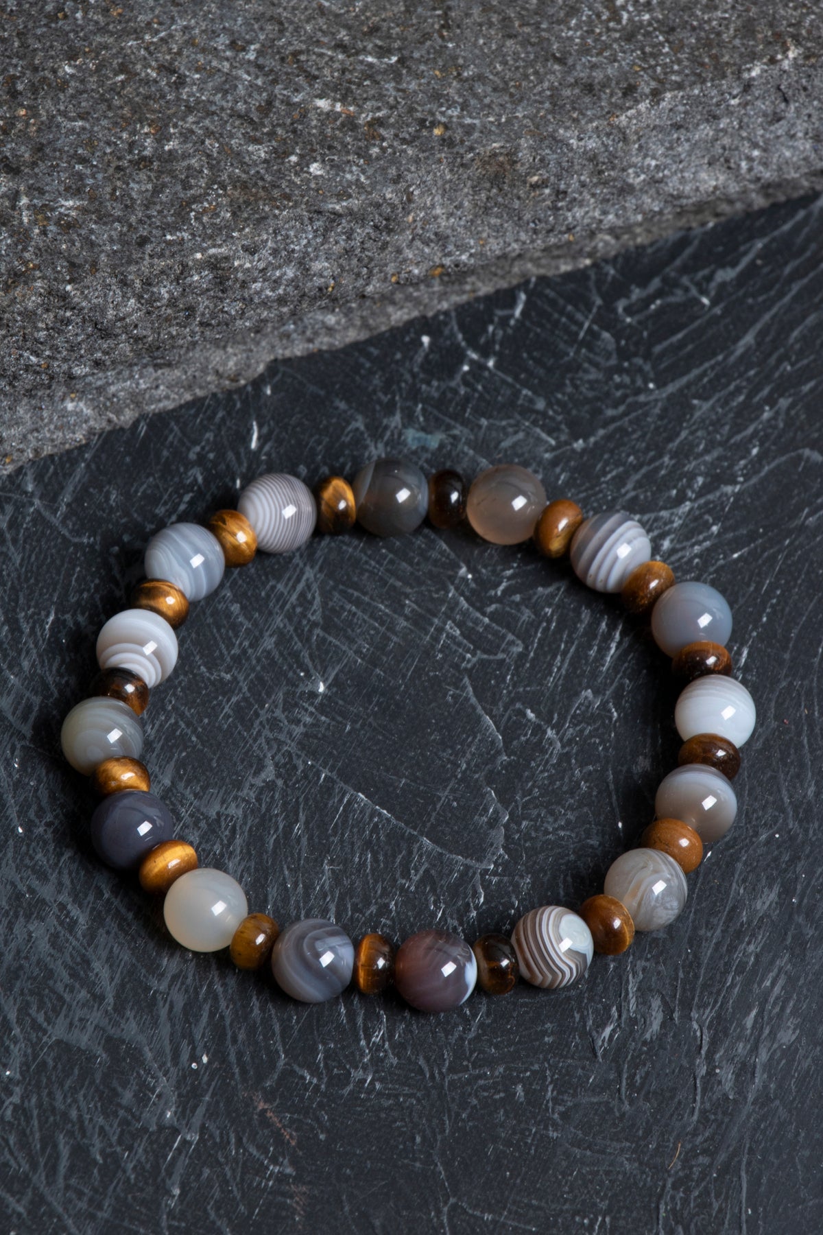 Sertifikalı Bostwana Akik, Kaplan Gözü Doğal Taş Bileklik