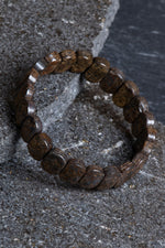 Sertifikalı Bronzit Geniş Kesim Doğal Taş Bileklik