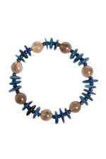 Sertifikalı Dumanlı Kuvars, Kyanit, Hematit Doğal Taş Bileklik