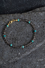 Sertifikalı Dumanlı Kuvars, Turkuaz Doğal Taş Bileklik