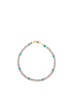 Sertifikalı Dumanlı Kuvars, Turkuaz Doğal Taş Bileklik