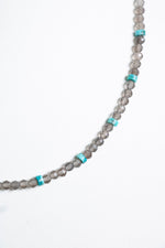 Sertifikalı Dumanlı Kuvars, Turkuaz Doğal Taş Kolye