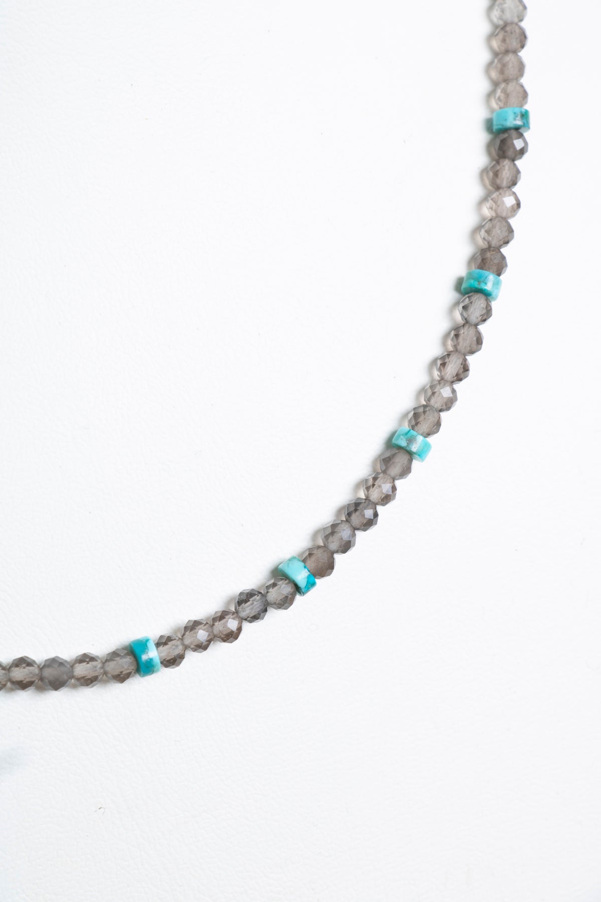 Sertifikalı Dumanlı Kuvars, Turkuaz Doğal Taş Kolye