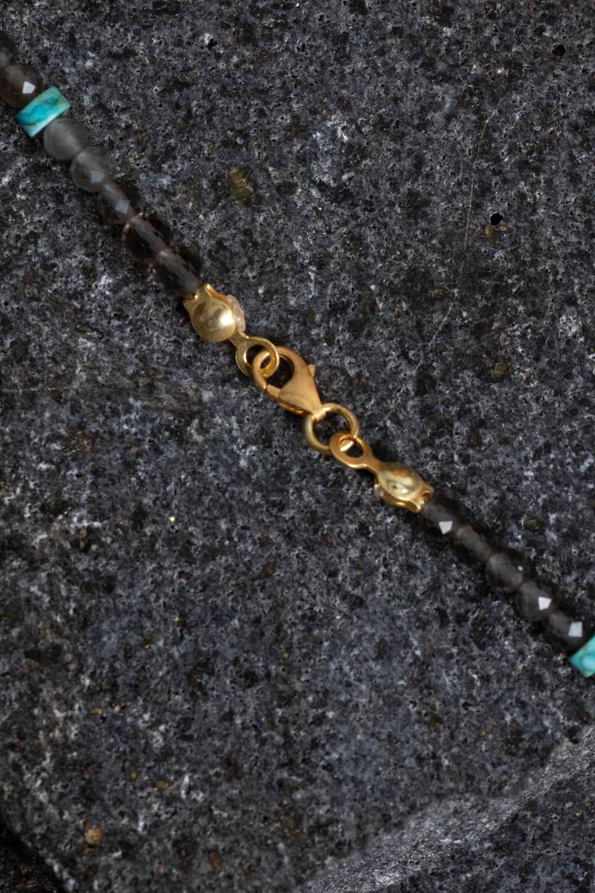 Sertifikalı Dumanlı Kuvars, Turkuaz Doğal Taş Kolye