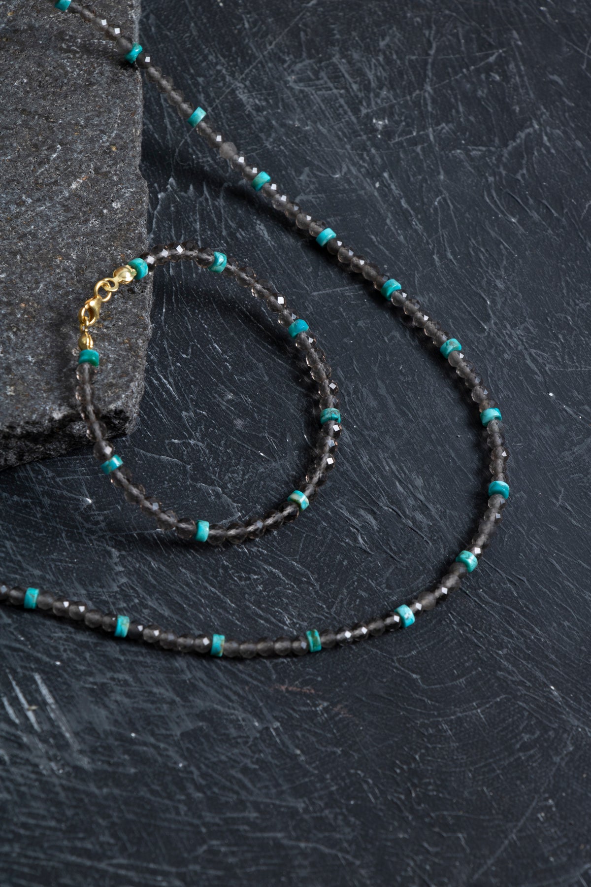 Sertifikalı Dumanlı Kuvars, Turkuaz Doğal Taş Set