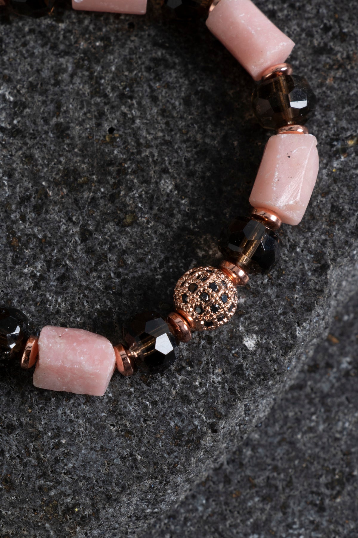 Sertifikalı Dumanlı Kuvars ve Opal Doğal Taş Bileklik