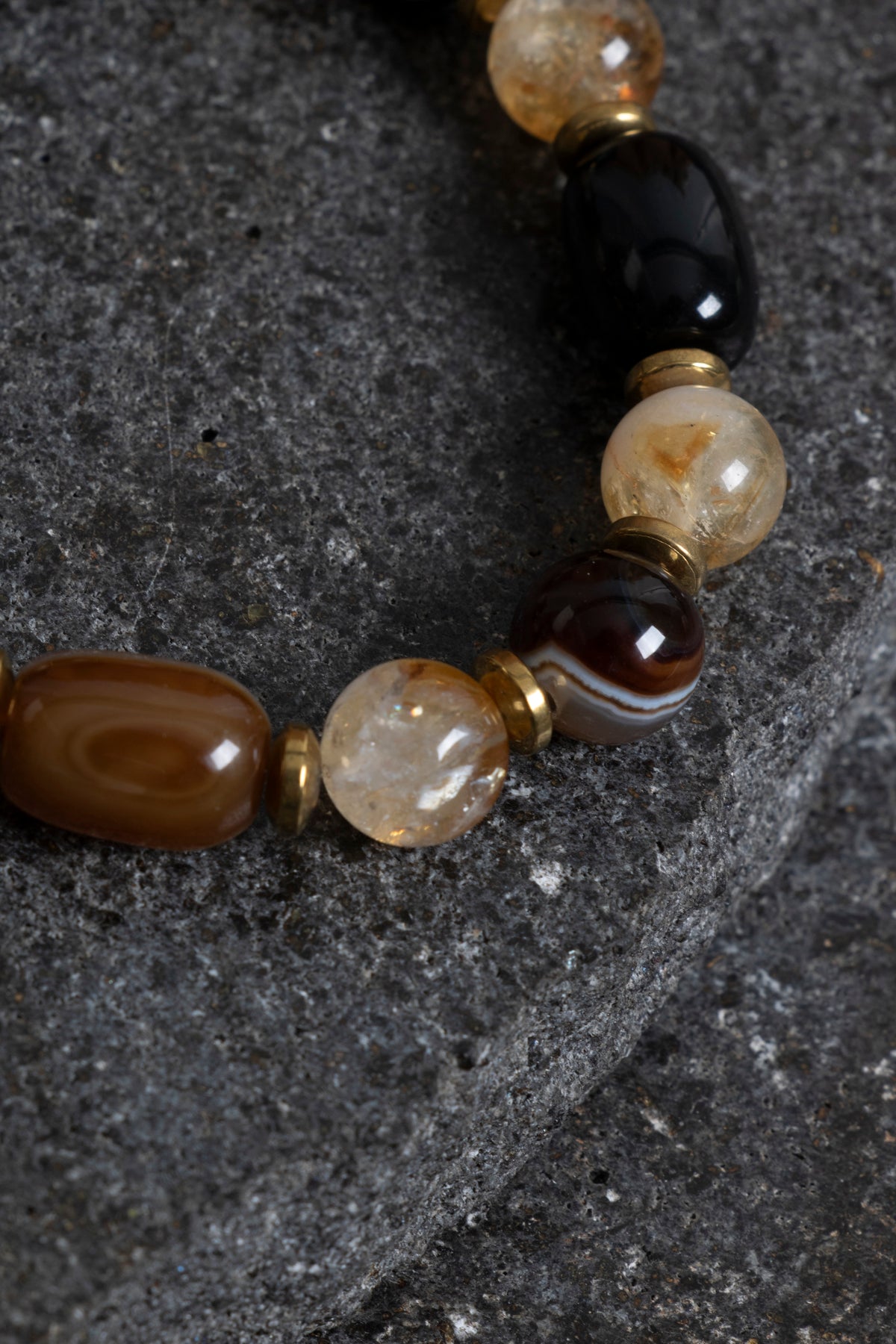 Sertifikalı Göz Akik ve Sitrin Doğal Taş Bileklik