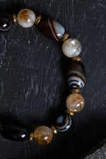 Sertifikalı Göz Akik ve Sitrin Doğal Taş Bileklik