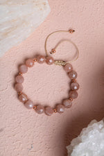 Sertifikalı Güneş Taşı, Hematit Doğal Taş Makrome Bileklik 