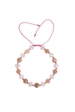 Sertifikalı Güneş Taşı ve Pembe Kuvars Bileklik