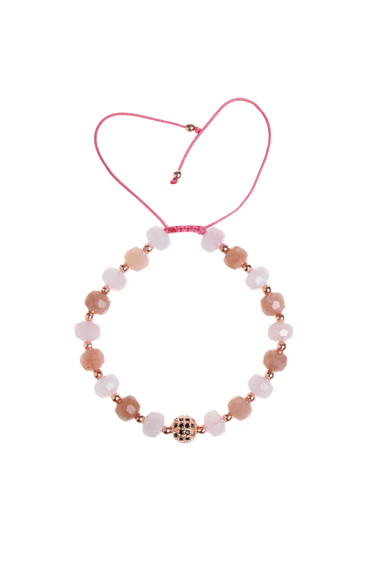 Sertifikalı Güneş Taşı ve Pembe Kuvars Bileklik