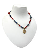 Sertifikalı Hakiki Lapis Kırmızı Akik Kunzit Doğal Taş Gümüş Aparatlı kolye