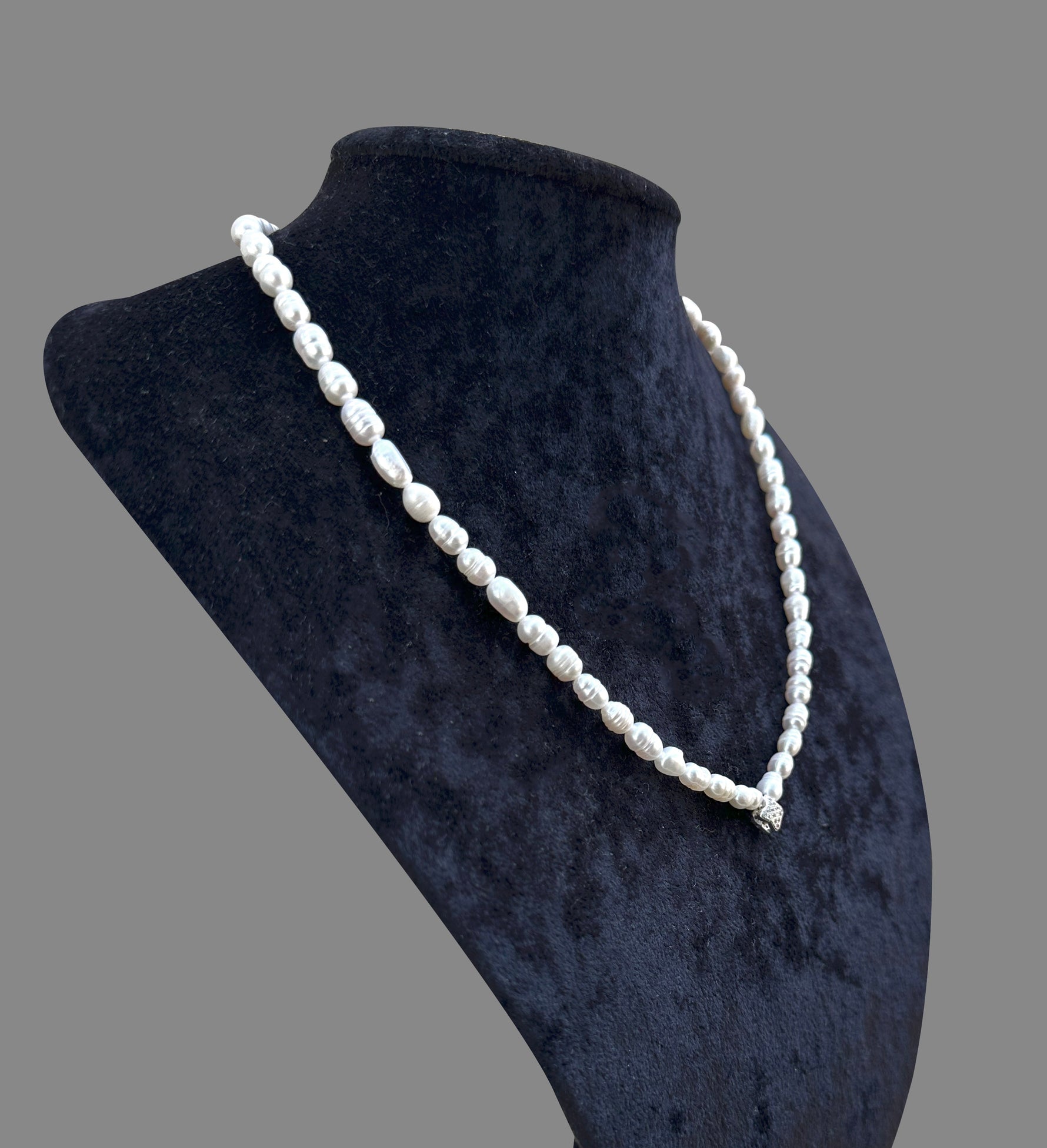 Sertifikalı Hakiki Orijinal İnci Doğal Taş Gümüş Aparatlı (4 Köşeli Yıldız Aparatlı) Kolye