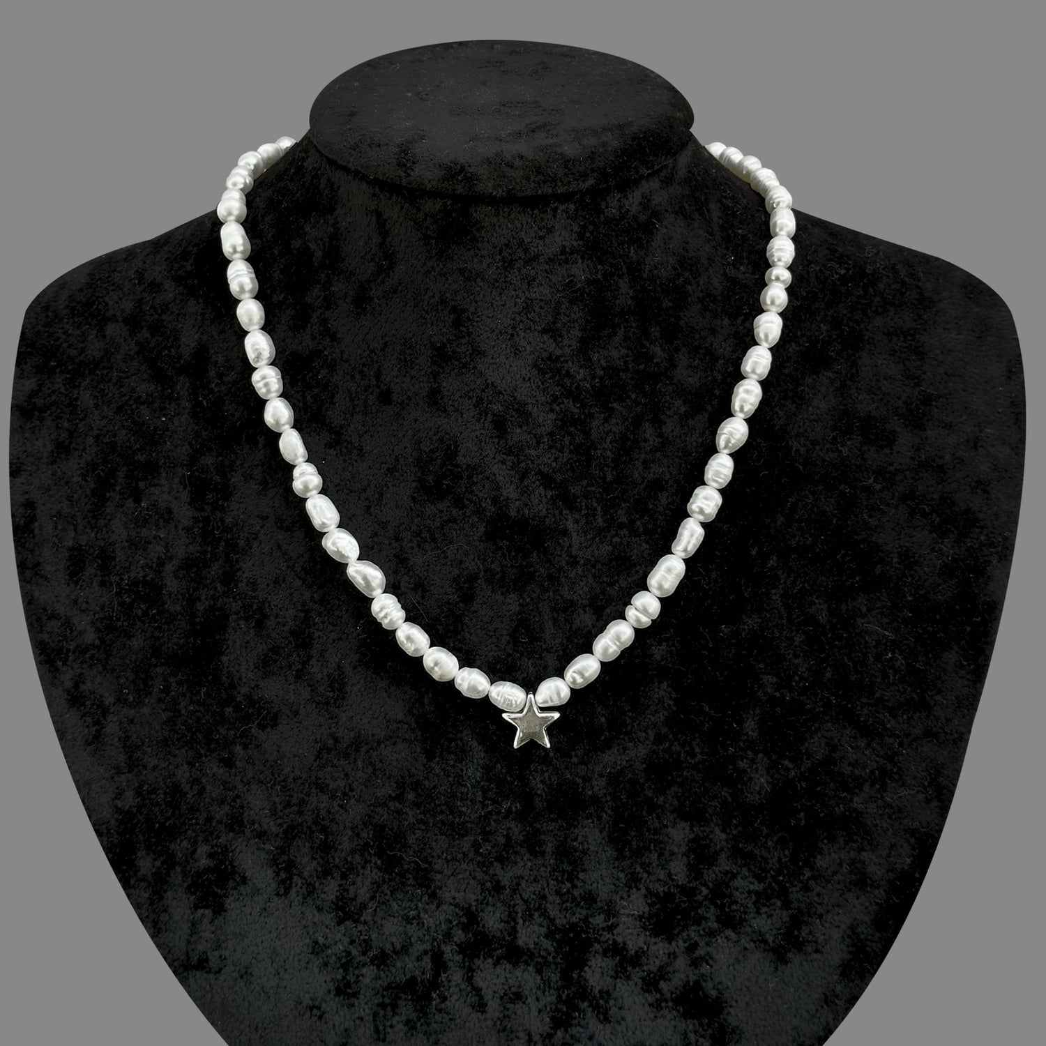 Sertifikalı Hakiki Orijinal İnci Doğal Taş Gümüş Aparatlı (Yıldız Aparatlı) Kolye