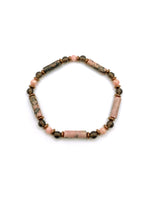 Sertifikalı Hakiki Rodonit-Rodokrosit-Hematit Doğal Taş Bileklik