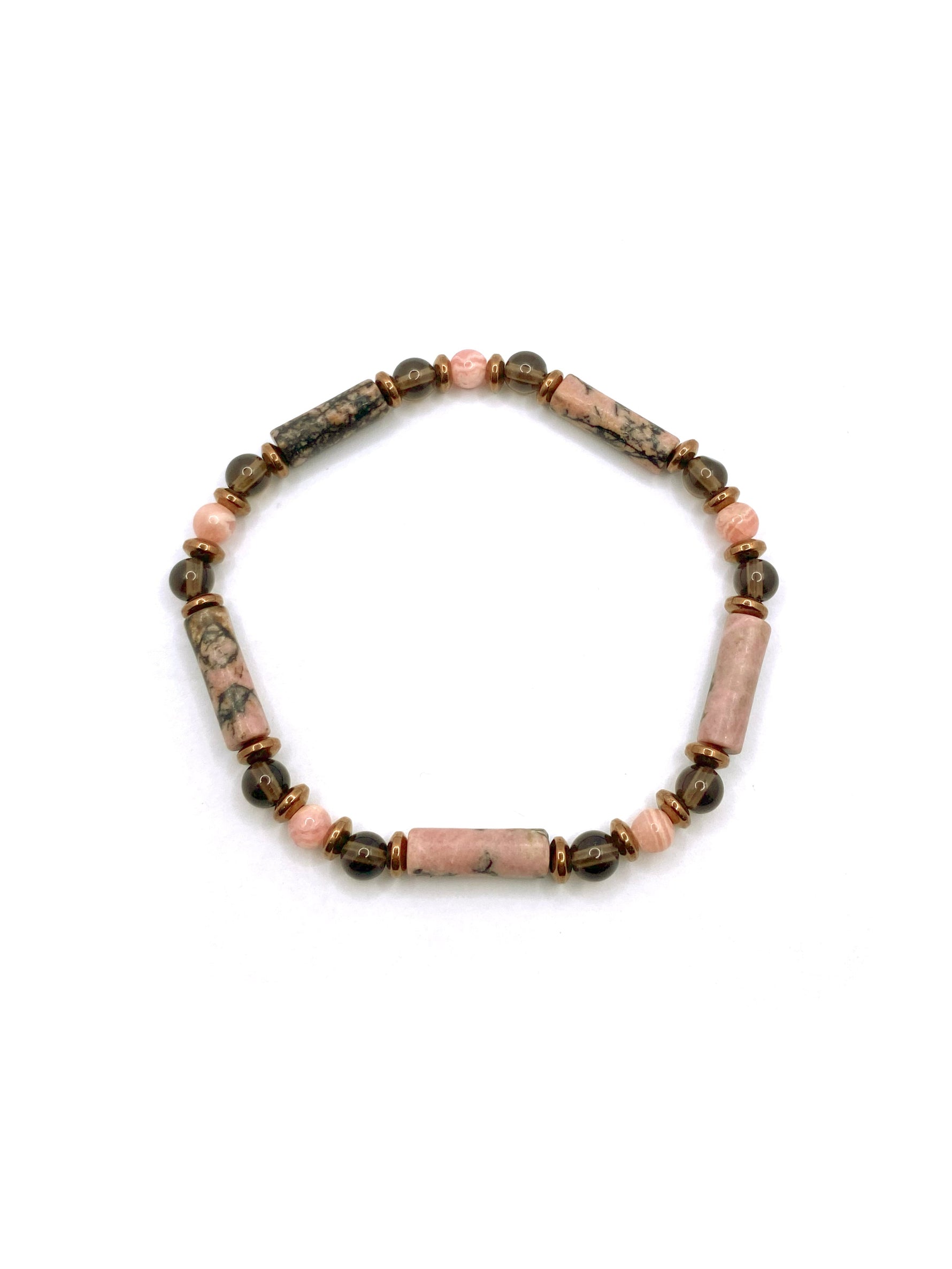 Sertifikalı Hakiki Rodonit-Rodokrosit-Hematit Doğal Taş Bileklik