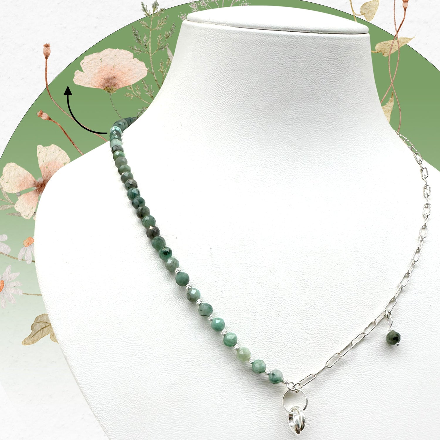 Sertifikalı Hakiki Zümrüt Gümüş Kolye 