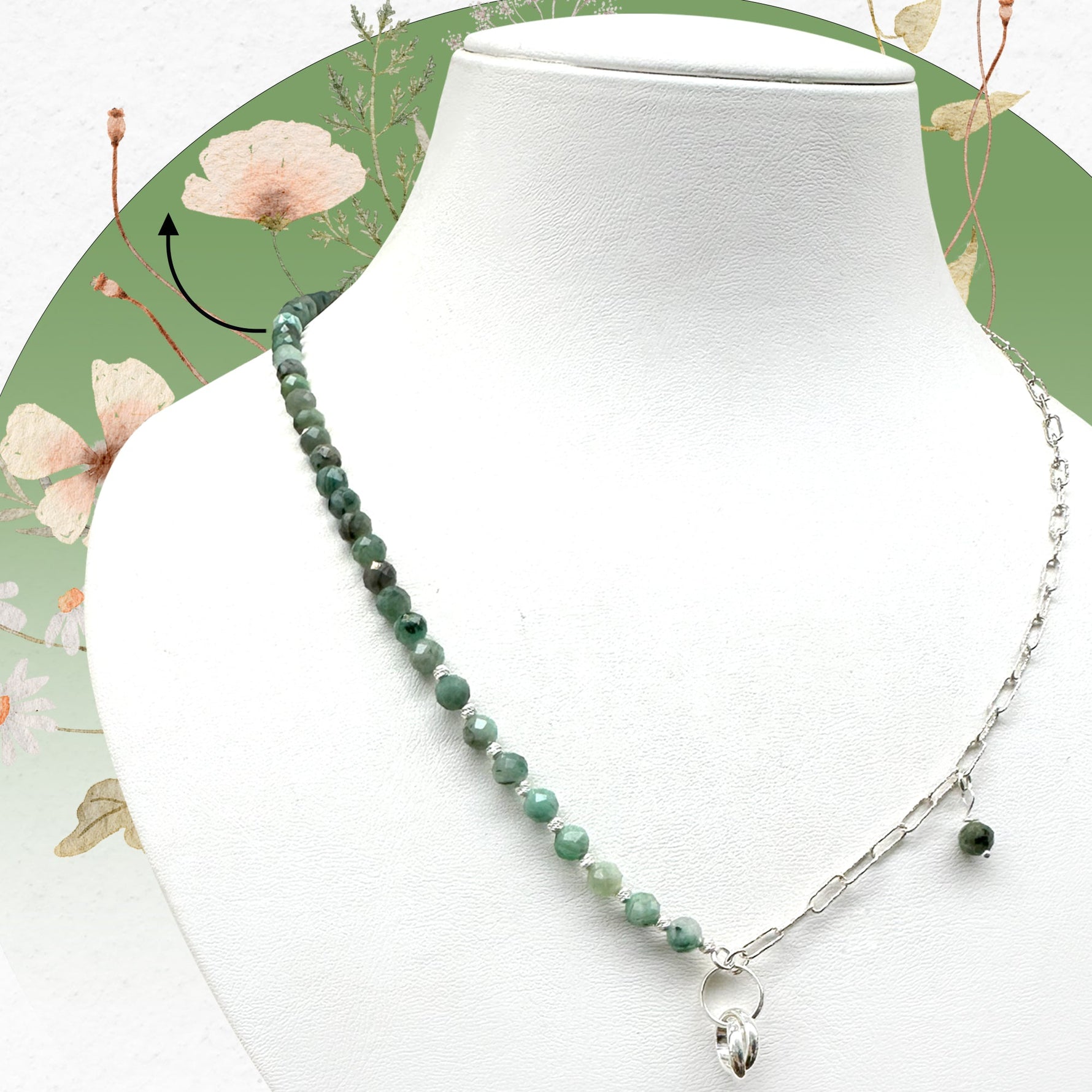 Sertifikalı Hakiki Zümrüt Gümüş Kolye 