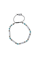 Sertifikalı Havlit, Turkuaz, Hematit Doğal Taş Makrome Bileklik