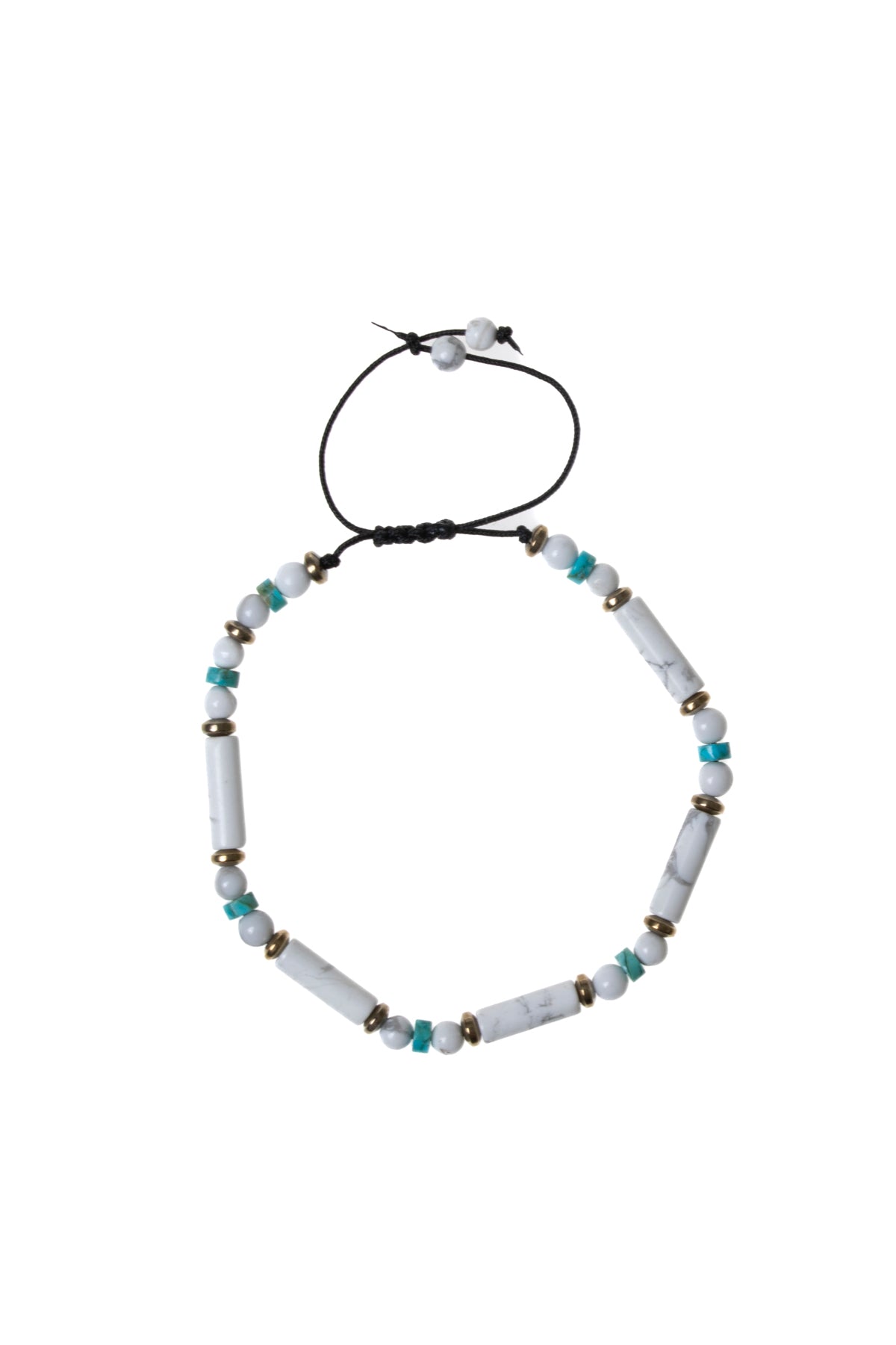 Sertifikalı Havlit, Turkuaz, Hematit Doğal Taş Makrome Bileklik