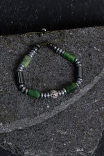 Sertifikalı Hematit ve Yeşim Doğal Taş Bileklik