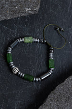 Sertifikalı Hematit ve Yeşim Doğal Taş Bileklik