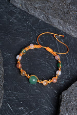 Sertifikalı  Doğal Taş Makrome Bileklik -İkizler Burcu