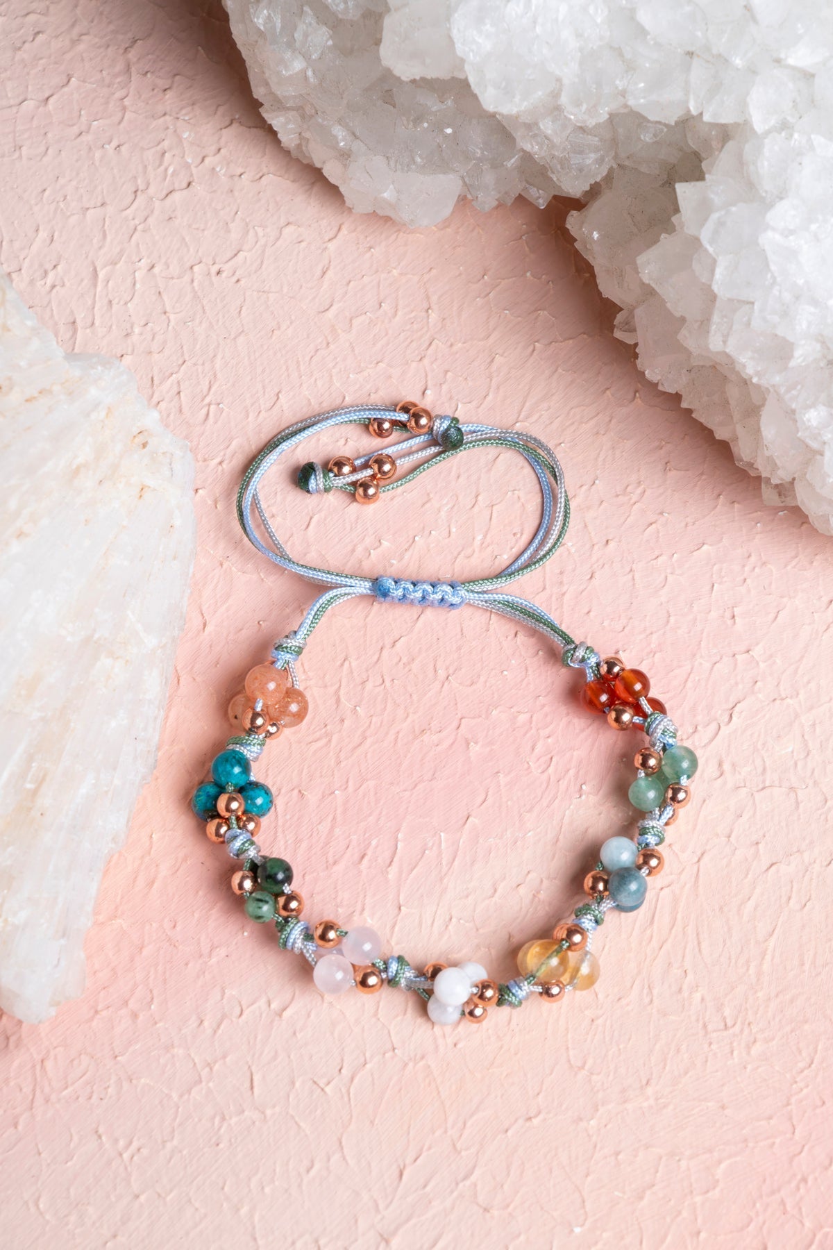 Sertifikalı İkizler Burcu Doğal Taş Makrome Bileklik