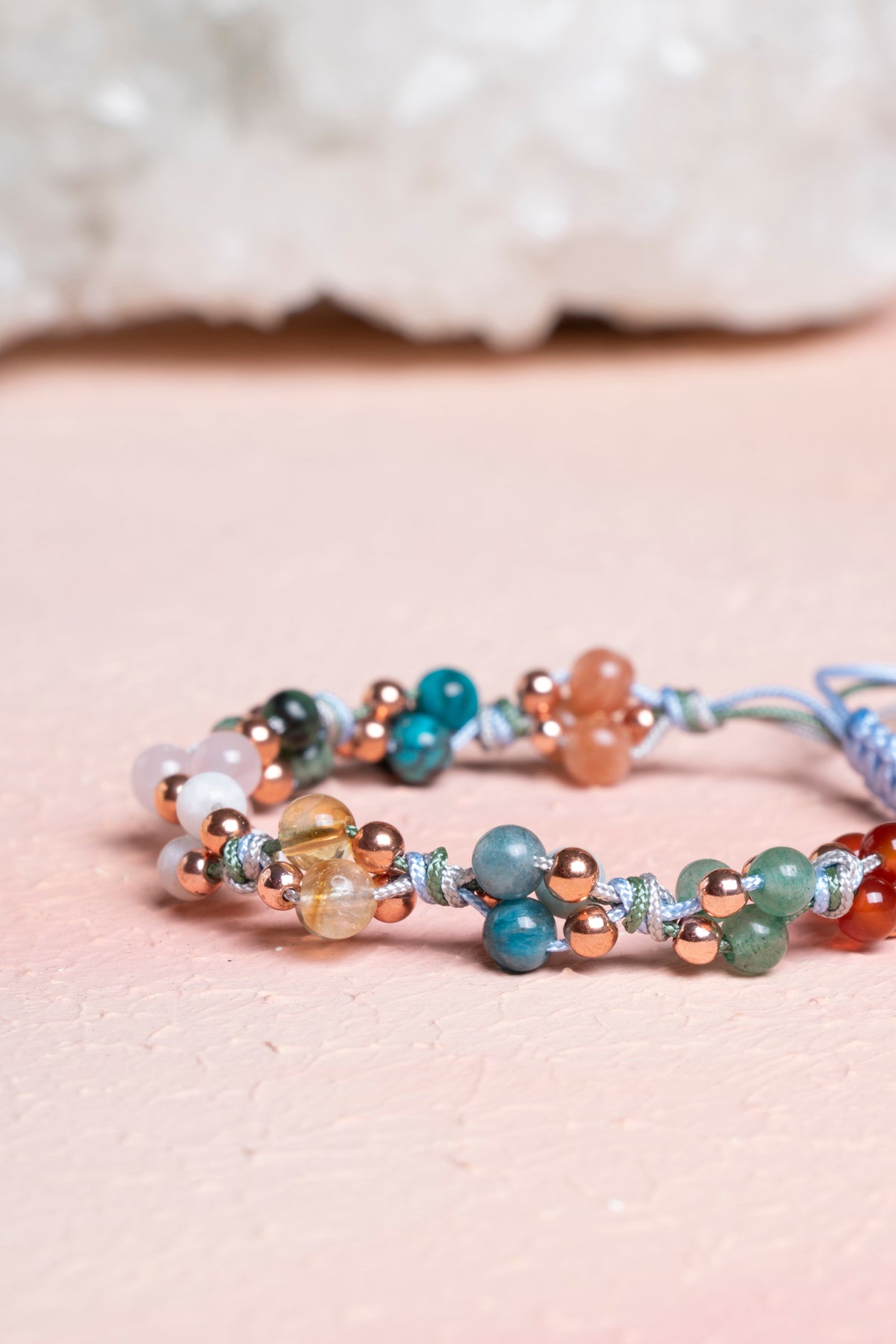 Sertifikalı İkizler Burcu Doğal Taş Makrome Bileklik