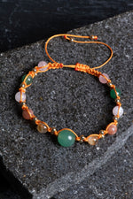 Sertifikalı  Doğal Taş Makrome Bileklik -İkizler Burcu