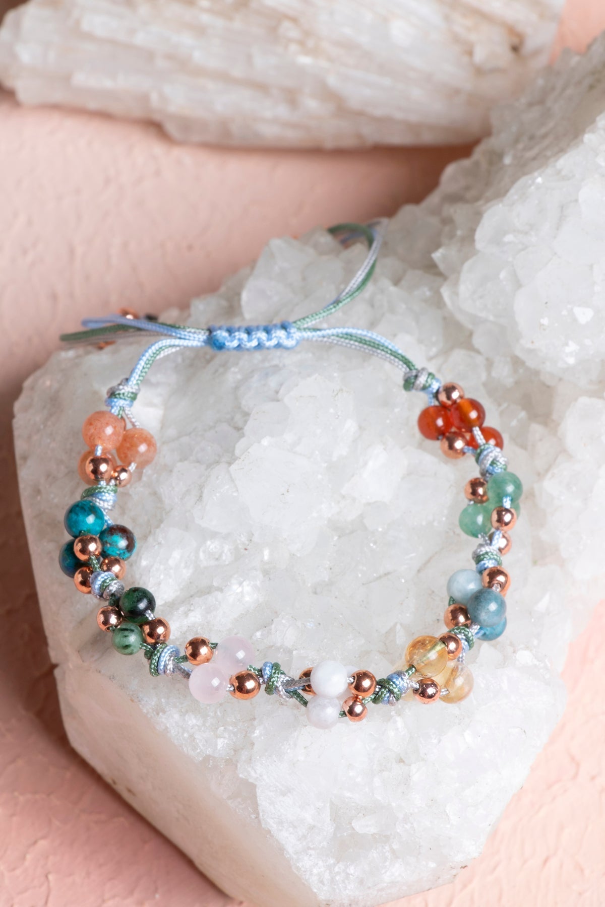 Sertifikalı İkizler Burcu Doğal Taş Makrome Bileklik