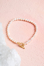 Sertifikalı İnci Gümüş Aparat Altın Kaplama Doğal Taş Bileklik