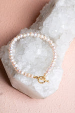 Sertifikalı İnci Gümüş Aparat Altın Kaplama Doğal Taş Bileklik