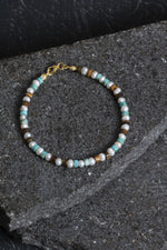 Sertifikalı İnci Kaplan Gözü Turkuaz Gümüş Kapama Doğal Taş Bileklik